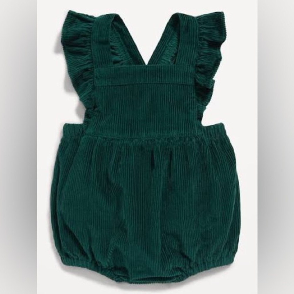 OLD NAVY Sleeveless Ruffle-Trim Corduroy One-Piece Romper for Baby